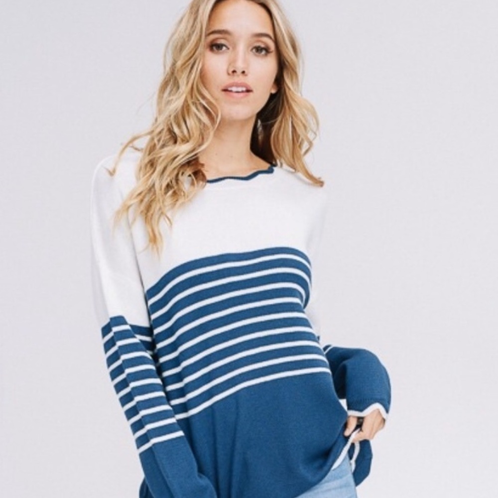 🍃🌷 Wave Shape Sweater Top